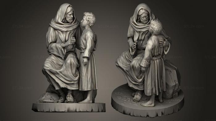 Статуи античные и исторические (Иисус и ребенок, STKA_0327) 3D модель для ЧПУ станка